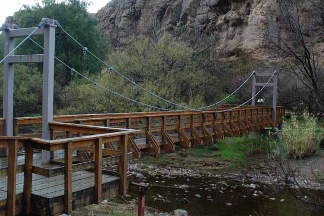 suspension bridge over Queen Creek
